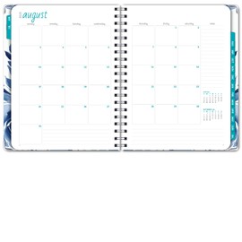 HARDCOVER Academic Year 2025-2026 Planner: (June 2025 Through July 2026) 8.5"x11" Daily Weekly Monthly Planner Yearly Agenda. Bookmark, Pocket Folder and Sticky Note Set (Blue Bloom)
