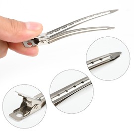 Hair Clips for Styling, 30pcs Pin Curl Clips, 3.5 inches Duck Bill Hair Clips, Hair Sectioning Clips, Silver Metal Duckbill Hair Clips for Hair Styling, Hair Coloring, Hairdressing Styling Salo