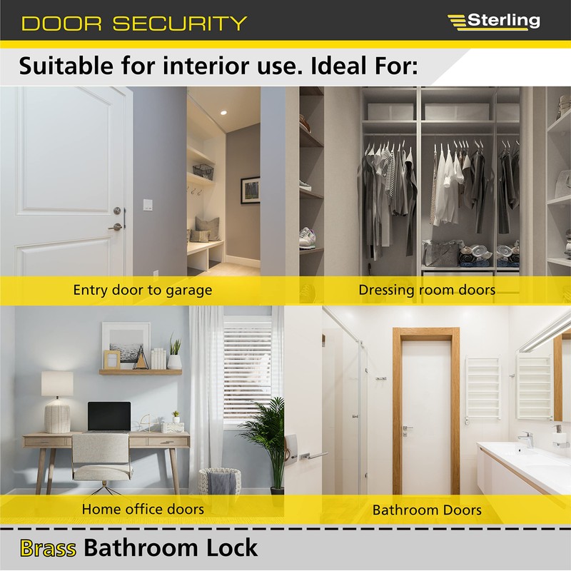 Sterling MLB330 3-inch/76mm 3-Lever Bathroom Sashlock - black