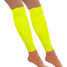 Neon Leg Warmers Dance Party 80s - Retro Fancy Dress Accessory (Yellow)