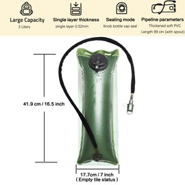 RAPIDSKY 3L Foldable TPU Water Bag, Durable & Portable, Compatible with Various Backpacks, Ideal for Hiking, Cycling, Running, Camping & Other Outdoor Activities