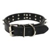 haoyueer Spiked Leather Dog Collar - 2 Rows Bullet Rivets