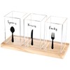 Meanplan Acrylic Utensil Organizer for Countertop Clear Silverware Caddy Countertop