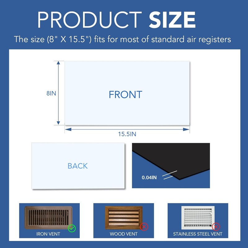 DIYMAG Strong Magnetic Vent Covers 8Pack, Magnets for Home Floor