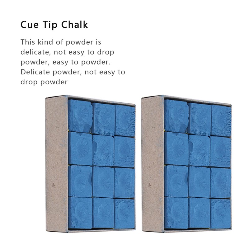 QANYEGN 24pcs NoSlip Cues Tip Chalk, Pool Chalk Cubes, Cues