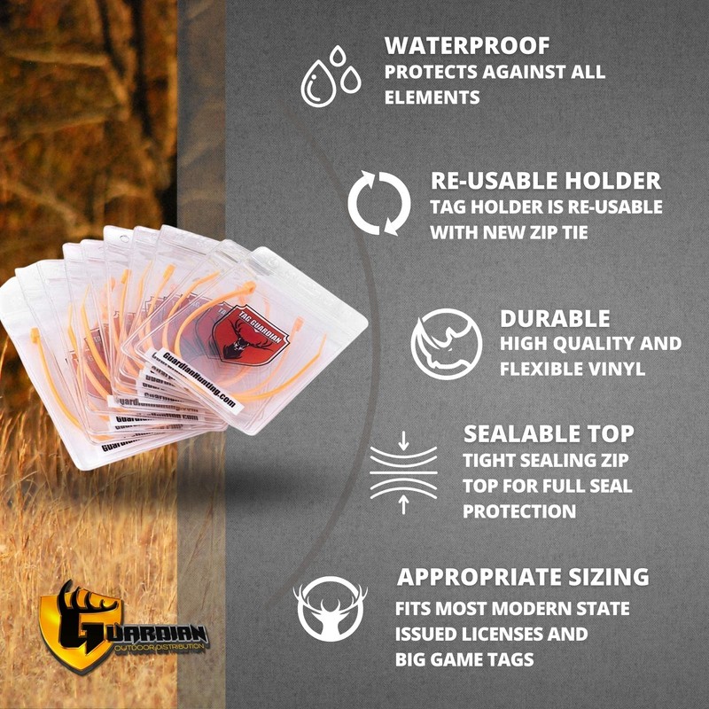 Hunting License Holder and Tag Holder - Waterproof and Zip