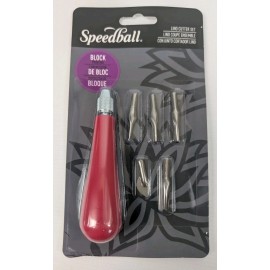 Speedball HU41231 Linoleum Cutter Set (6 Piece) Red Brand New
