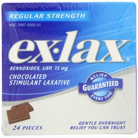 Ex-lax Regular Strength Chocolated, 24-Count Boxes (Pack of 3)