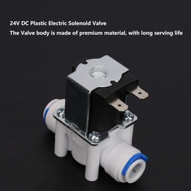DC 24 V Solenoid Valve 3/8 Quick Connection NC Solenoid Water Valve Brass Normally Closed Inlet Water Solenoid Valve for Pure Water Machine Water Dispenser Washing Machine