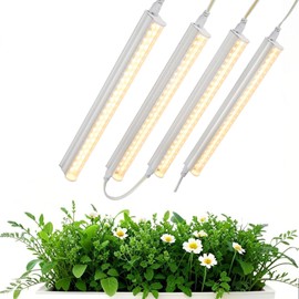 JhauvMw T5 1FT 0.3M 6W×4 Warm Light 3000K Grow Light Tubes,Full Spectrum LED Grow Lights,6W Energy Efficient,Plug & Play,for Hydroponics/Soil Seedlings Vegetables Herbs Flower (4 Packs)