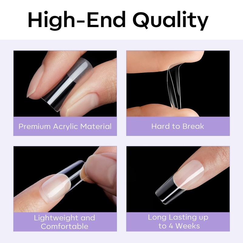 Modelones Nail Tips, 510 Pieces, Full Cover Nail Tips Set,