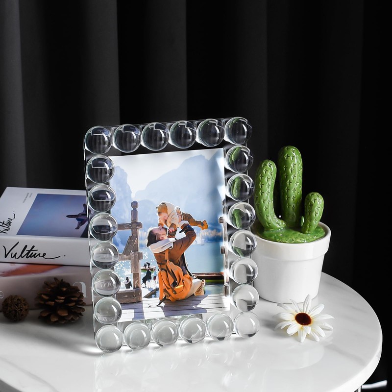 Marvala Clear Bubble Crystal Picture Frame 5''x 7'', Photo Frame
