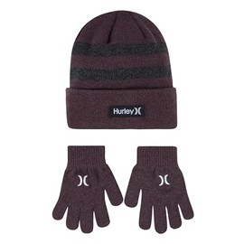 Hurley Big Kids' Marled Beanie and Glove Set