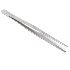 Professional Culinary Stainless Steel Precision Tongs with Serrated Tips, Plating/Food Presentation Detailing Serving Tongs, Chef's Kitchen Tweezer Tongs - Ultra Non-Slip Grip (8 Inch)