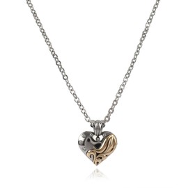 DK.PPFN. Vintage Silver Heart Necklace for Women Retro Acanthus Leaf Love Heart Pendant Necklace Chain Adjustable Chain Cool Heart Charm Simple Statement Necklace Aesthetic Jewelry Gift for Men Adult