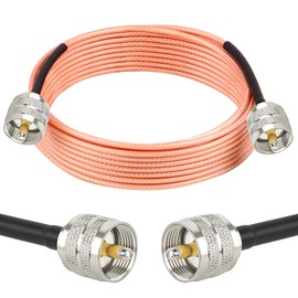MOOKEERF CB Coax Cable 15ft,UHF PL259 Male to Male CB Antenna Cable RG316 PL-259 Jumper Cable 50 Ohm for HAM CB Radio,Antenna Analyzer,Dummy Load,SWR Meter etc., Bronze