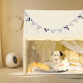 Kids Play Tent with 2 Built-in Storage Pocket in Large Space Playhouse Indoor Outdoor Children Toy for Toddler Boy and Girl Christmas Birthday