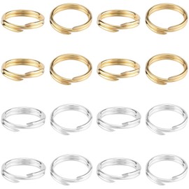 SUNNYCLUE 1 Box 20Pcs 925 Sterling Silver Jump Ring Double Loop Split Rings Bulk Golden Round Circle Loops Jewellery Connectors Mini Rings for Jewellery Making Necklace Bracelets DIY Craft Accessories