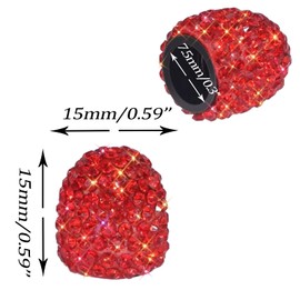 Bling Car Tire Valve Stem Caps, 4Pcs Universal Shinny Red Tire Air Valves Stem Caps, Sparkling Tire Valves Caps Dustproof for Most Cars, Motorcycles, SUV, Trucks, and Bicycles (Red)