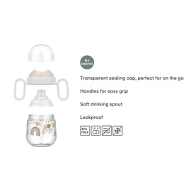 Mepal Non-Spill Sippy Cup Mio Little Dutch, Leakproof, Clear Cap for On-The-go use, Easy-to-Hold Handles, Soft Drinking Spout, 200 ml, Fairy Garden