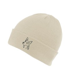 The House Of Dog: German Shepherd Dog Owner Gift. Classic Cuffed Unisex Beanie Ski Hat with Embroidered Design. Oatmeal