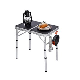 YihuiKo Folding Picnic Table, Camping Table, Adjustable Height Folding Table, Portable Aluminum Small Table with Handle for Picnic, BBQ, Indoor, Office