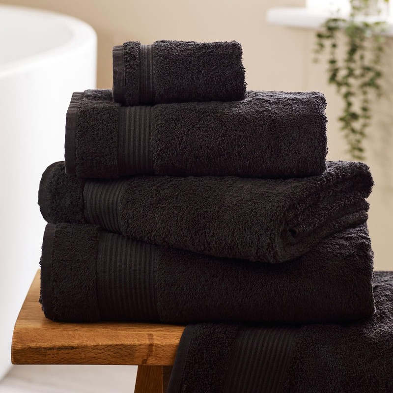 NEXT Home Egyptian Cotton Hand Towels - 100% Cotton Black