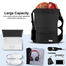 Risefit - Mochila con cordón con bolsillos de malla, bolsa de gimnasio, resistente a la arena, mochila de playa para hombres y mujeres