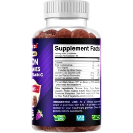 Vitabod Iron Gummies Supplement for Women, Men & Kids - 20mg - with Vitamin C - Dietary