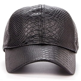 CHROME CRANE CB037 Men's Hat, Cap, Crocodile Crocodile Leather, Autumn/Winter, Leather, PU Leather, Fashionable
