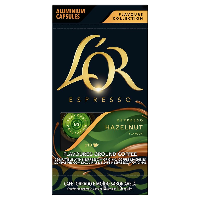 L'OR Espresso Hazelnut - 100 Aluminium Capsules Compatible with Nespresso®