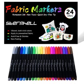 Textile Pens Machine Washable, Textile Markers Fabric Paints Washable Textile Markers Fabric Paint, Permanent Fabric Paints for T-Shirt Bib Jute Bag Fabric Bag Baby Shower Children's Birthday Crafts