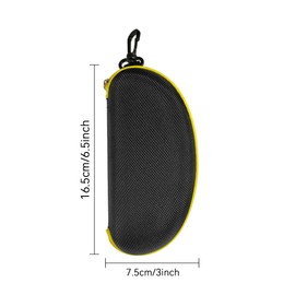 3 x Portable Travel Glasses Sunglasses Case with Plastic Hooks, yellow