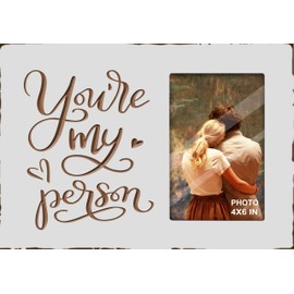 EXQUIDECA You Are My Person White Rustic Engraved Picture Frames 4x6 Inches Tabletop - Anniversary Wedding Husband Wife Boyfriend Girlfriend Couples in Love Gifts