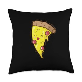 Pizza Piece is happy Fast Food Stone Oven Throw Pillow