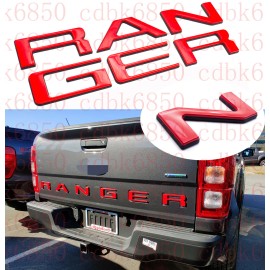 auto pro Double Layer Tailgate Insert Letters fits 2019-2022 Ford Ranger (Red Black)