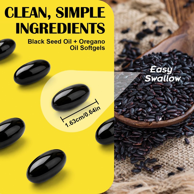 ROWKDRKB Ethiopian Black Seed Oil Capsules 3,000mg, 240 Softgels