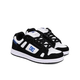 DC Shoes Stag Skate Shoe, Black/White/Blue, 4.5 US Unisex Big Kid