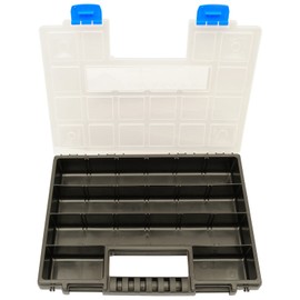Pack of 2 XL Organiser Assortment Boxes | Stackable | 345 x 249 x 50 mm | Small Parts Compartment | Screw Box | Tool Box | Assortment Boxes