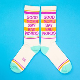Gumball Poodle Good Moms Say Bad Words, Novelty Gift Socks for Men, Women and Teens, Unisex Crew Socks (Made in the USA)