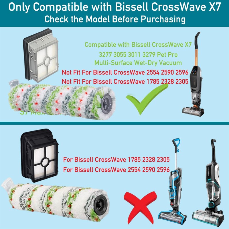 Replacement Parts for Bissell 3277 3011: Crosswave X7-Pet-Pro 3276A 3279