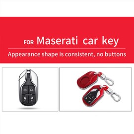 MYMOCCY Key Fob Chain Case Holder Protector Compatible For Maserati Quattroporte Levante Ghibli 2017-2025 Accessories Key Shell Keychain Keyring Case Cover Red