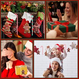 36 Pieces Christmas Tree Hanging Ornaments Christmas Gingerbread Man Ornaments Christmas Candy Canes Ornaments Christmas Tree Decoration for Christmas Tree Home and Xmas Holiday Party Decor