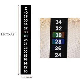 2Pcs Durable Discoloration Thermometer Stick-on Aquarium Temperature Fish Tank Temperature Sticker Aquarium Accessories Digital Dual Scale Stick-On and Attractive for Fish Tank 10℃ to 40℃