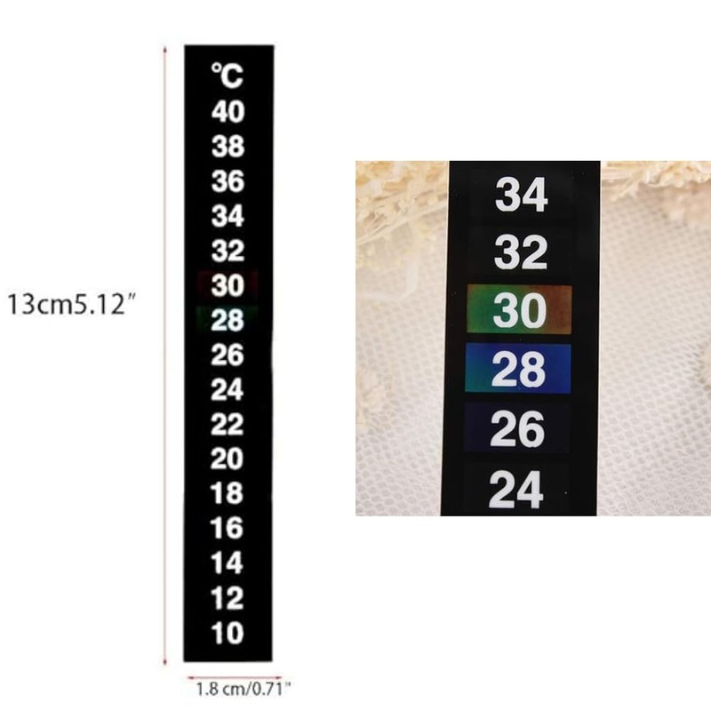 2Pcs Durable Discoloration Thermometer Stick-on Aquarium Temperature Fish Tank Temperature