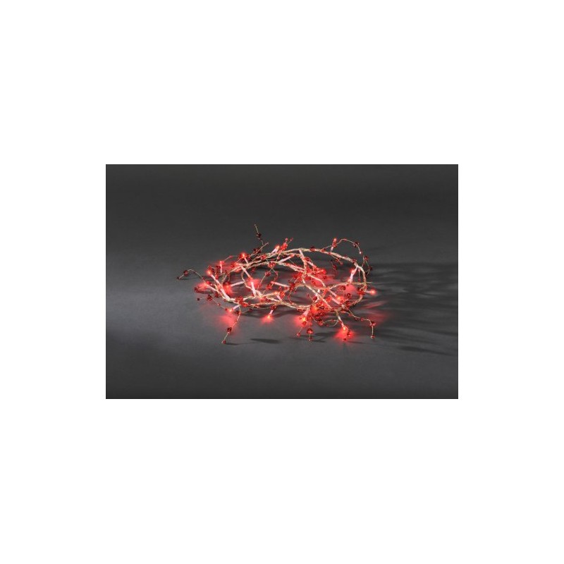 Konstsmide 3174-503 LED Decoration Light Set Red-Transparent Beads/Inside Use (IP20)