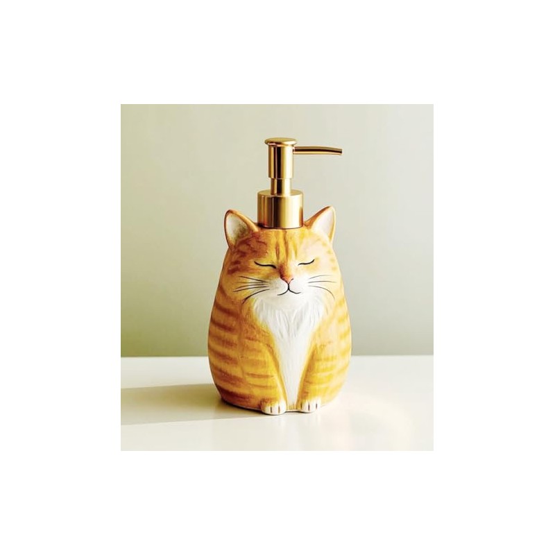 RockTrend Cat Ceramic Soap Bottle Lotion Bottle Soap Dispenser with