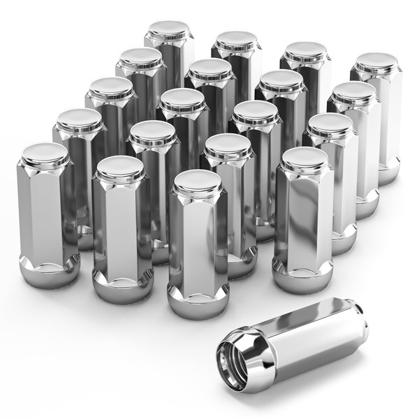 YIZBAP 20Pcs Chrome 1/2-20 Lug Nuts, Closed End Bulge Acorn