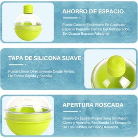 6PCS Moldes De Silicona Para Hielo, Moldes Esféricos Para Hielo Reutilizables 7x7cm Con Tapa y Báscula, Adecuado Para Cócteles, Whiskies, Bebidas y Café, Fácil De Liberar y Libre De BPA