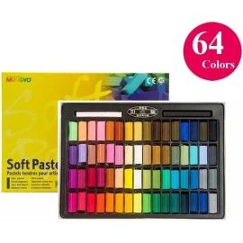 MUNGYO 64 Count Multicolor Non Toxic Pastels For Blending And Drawing Techniques